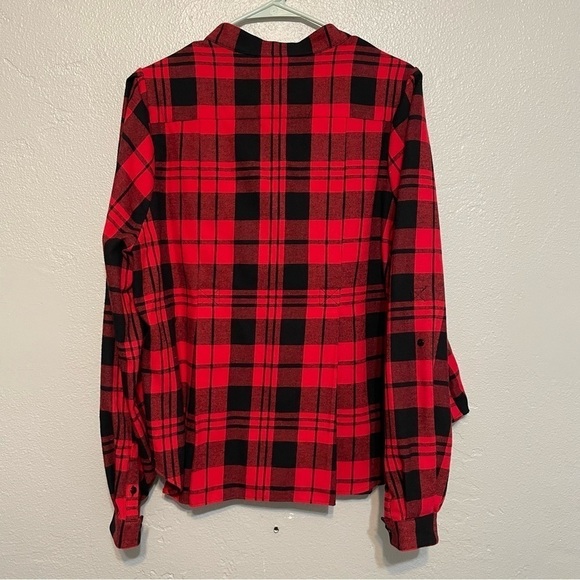 Ted Baker Briten Check Red Flannel Plaid Shirt Jacket Shacket NWT - Picture 7 of 8